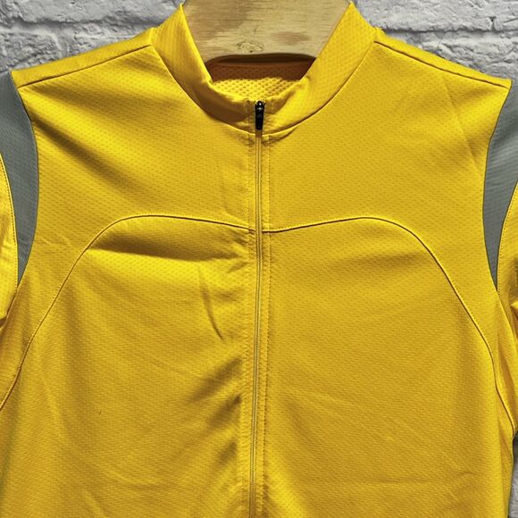 NIKE Dri-Fit Cycling Men Jersey Zip Top Shirt Yellow Short Sleeve Bike Size XL - Picture 3 of 7